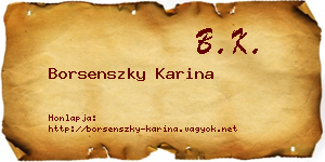 Borsenszky Karina névjegykártya